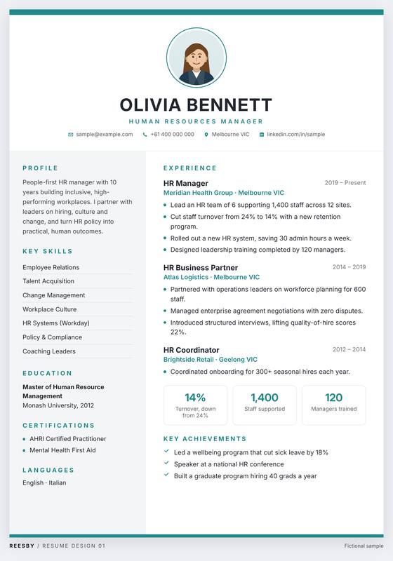 Reesby resume design concept