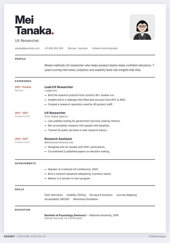 Reesby resume design concept