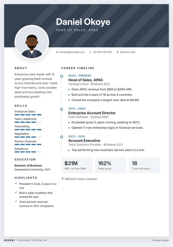 Reesby resume design concept