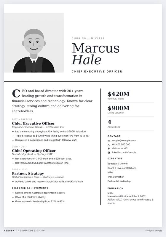Reesby resume design concept