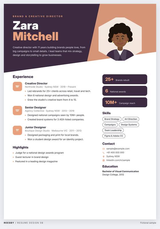 Reesby resume design concept