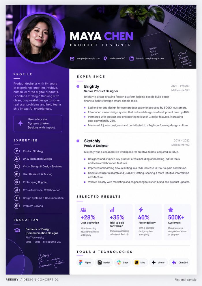 Reesby resume design concept